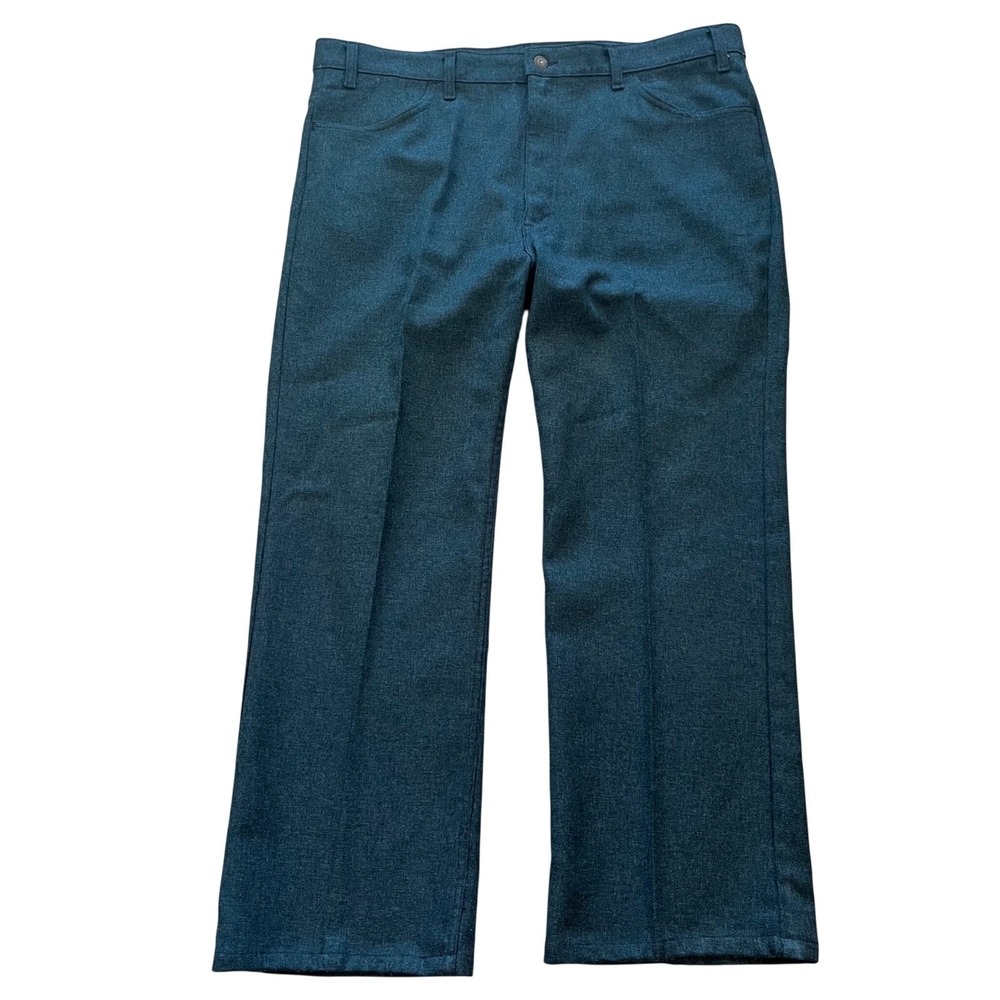 Vintage Levis 517 Mens 42x34 Blue Gray Dacron Polyester Bootcut Pants USA Made